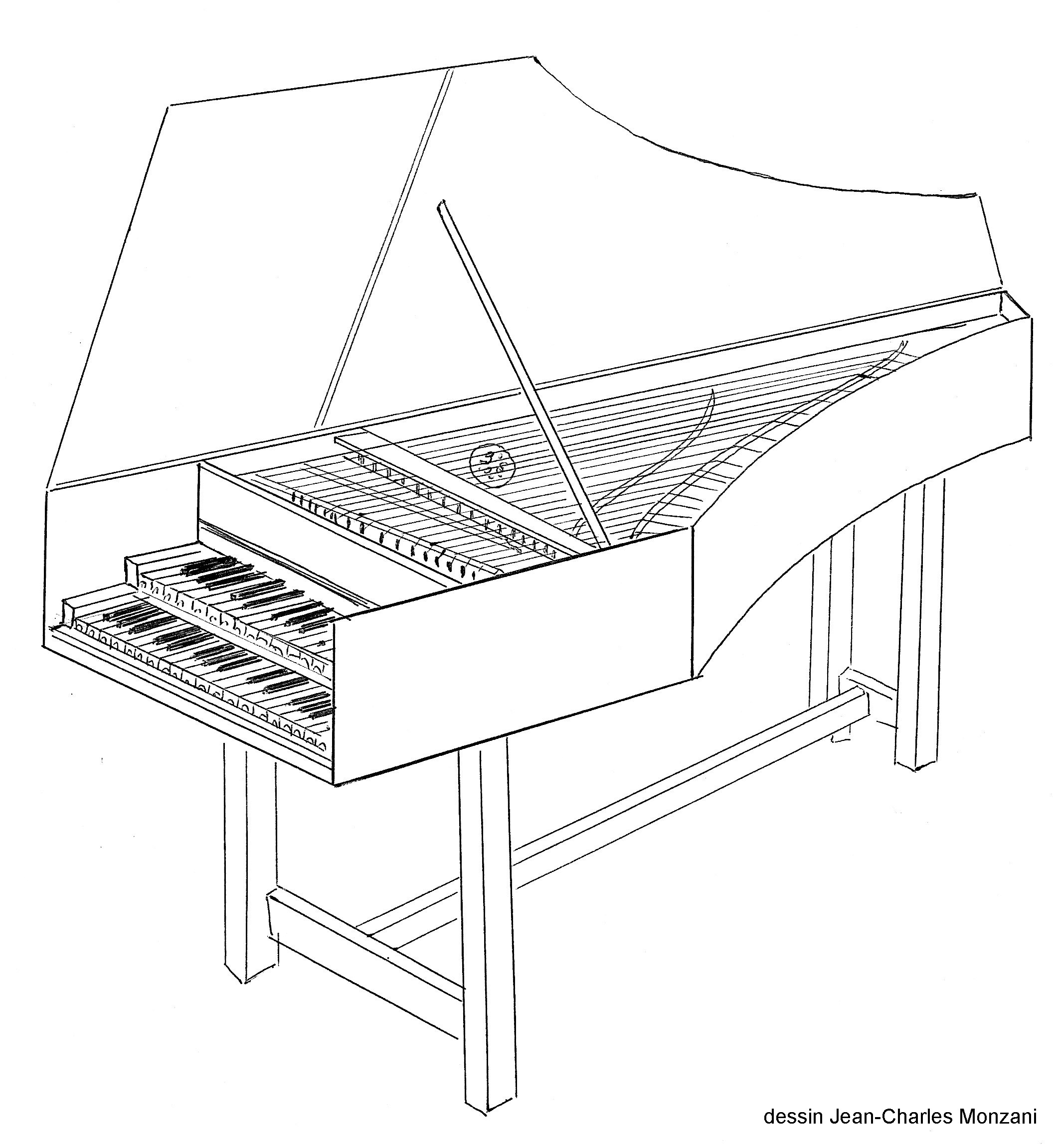 dessin coloriage clavecin télécharger